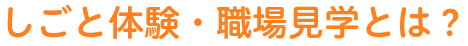 しごと体験・職場見学とは？